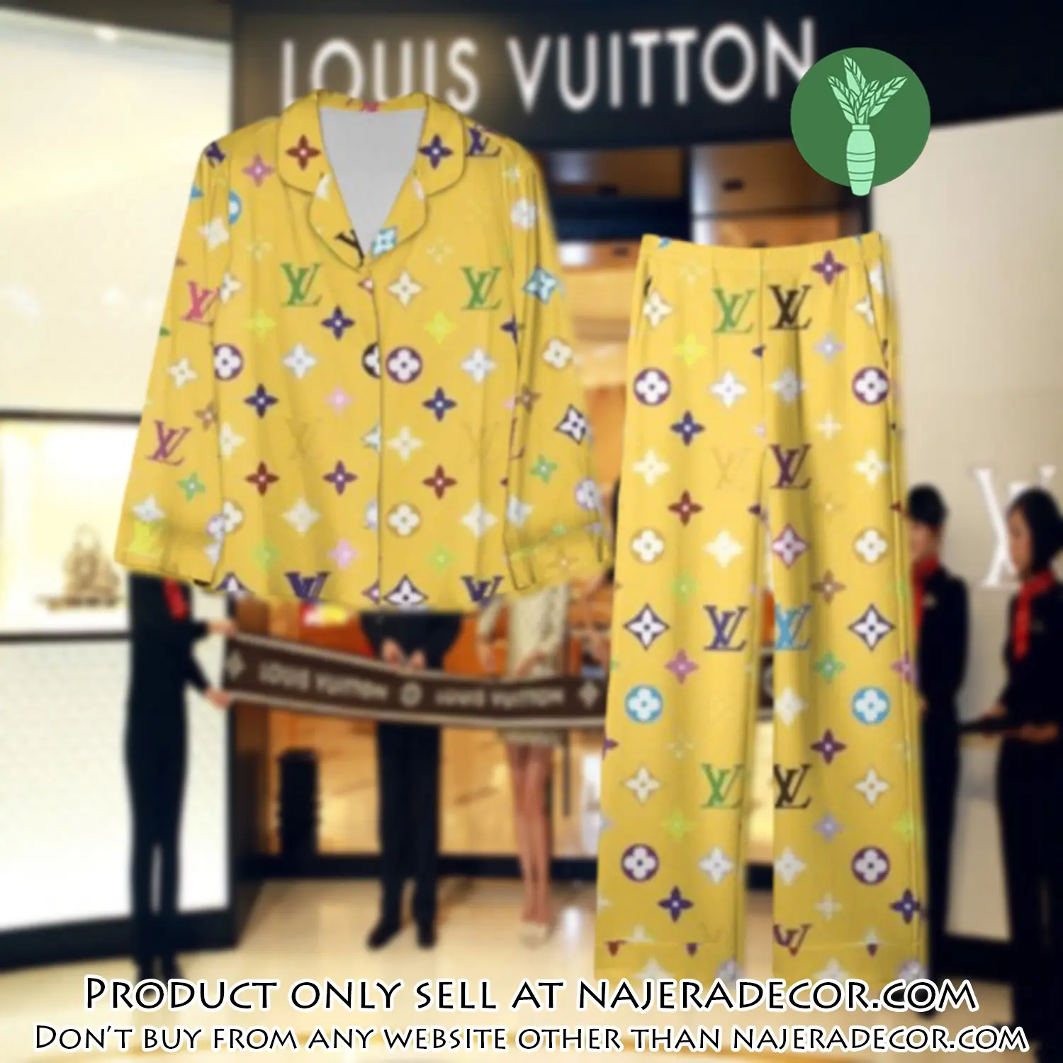 Trending luxury lv satin pajama set pjs1085 njr3759101